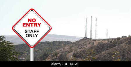 Kein Eintrittschild auf weißem Hintergrund Stockfoto