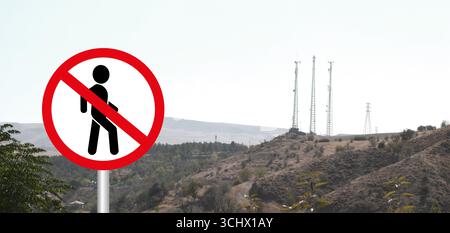 Kein Eintrittschild auf weißem Hintergrund Stockfoto