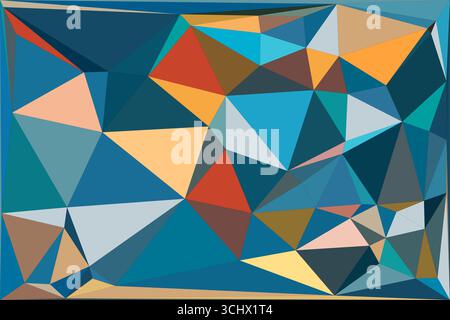 Polygonales Mosaik mit abstraktem geometrischem Hintergrund in Farbverlaufsfarbe. Design mit niedrigem Poly-Hintergrund. Technologie mit niedrigem Poly-Hintergrund. Modern und trendig Stock Vektor
