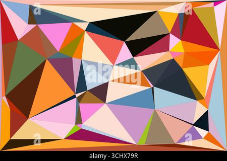 Polygonales Mosaik mit abstraktem geometrischem Hintergrund in Farbverlaufsfarbe. Design mit niedrigem Poly-Hintergrund. Technologie mit niedrigem Poly-Hintergrund. Stock Vektor