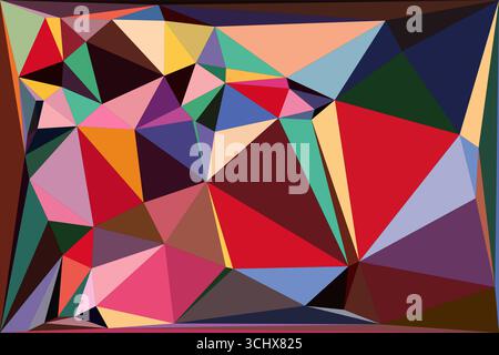 Polygonales Mosaik mit abstraktem geometrischem Hintergrund in Farbverlaufsfarbe. Design mit niedrigem Poly-Hintergrund. Technologie mit niedrigem Poly-Hintergrund. Stock Vektor