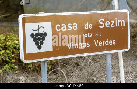 Casa de Sezim, Weinkellerei Grande Escolha in der Region Minho, der Garten Portugals, Guimaraes, Bezirk Braga, Portugal, Europa, aus der Vogelperspektive Stockfoto