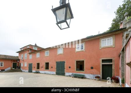 Casa de Sezim, Weinkellerei Grande Escolha in der Region Minho, der Garten Portugals, Guimaraes, Bezirk Braga, Portugal, Europa, aus der Vogelperspektive Stockfoto