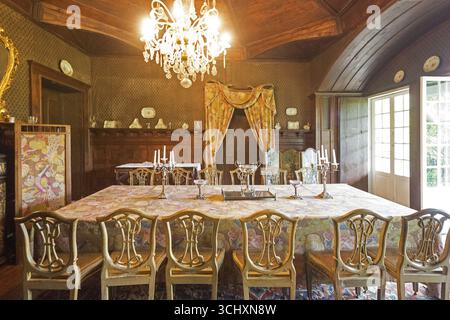 Salon, Casa de Sezim, Weingut Grande Escolha in der Region Minho, der Garten von Portugal, Nespereira, Braga Bezirk, Portugal, Europa, Luftaufnahme, zweifach Stockfoto