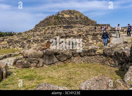 Sardinien, Su Nuraxi, Wohnungen der prähistorischen Nuragic Zivilisation, UNESCO-Weltkulturerbe, antike Festung aus 2000 v. Chr., Barumini Stockfoto
