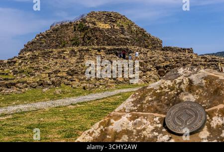 Sardinien, Su Nuraxi, Wohnungen der prähistorischen Nuragic Zivilisation, UNESCO-Weltkulturerbe, antike Festung aus 2000 v. Chr., Barumini Stockfoto