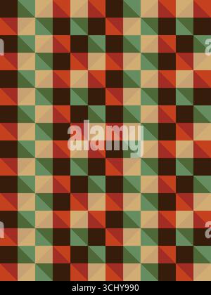 Ein geometrisches Muster geneigter Quadrate in einem sich wiederholenden Raster. Stockfoto