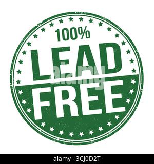 Bleifreier Grunge Gummistempel auf weiß, Vektor-Illustration Stock Vektor