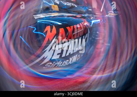 Crew-Mitglieder von Meyer Shank Racing Honda bereiten ihren Rennwagen für den Grand Prix von Borchetta Bourbon Music City im LIBANON, TN, USA vor. Stockfoto