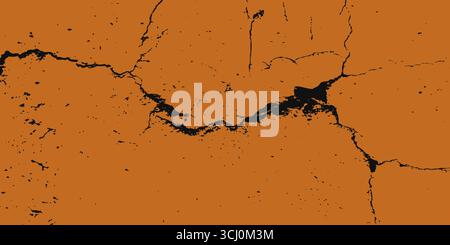 Zerrissene Trockenlandstruktur als Konzept der Dürre und Klimakrise. Abstrakte braune Naturfelsoberfläche. Vektorabbildung Stock Vektor