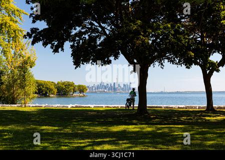Skyline der Stadt Toronto, Kanada mit Hafenfront am Lake Ontario. Toronto Ontario Kanada Stockfoto