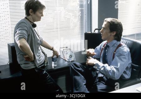 American Psycho Year : 2000 USA Regie: Mary Harron Mary Harron, Christian Bale, Filmaufnahmen Stockfoto