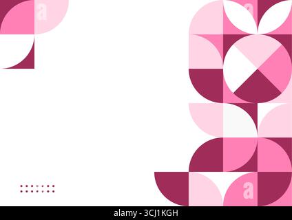 Ein rosafarbener und weißer Hintergrund mit geometrischem Muster Stock Vektor
