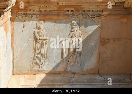 Architektonische Details des römischen Theaters in Sabratha in Libyen Stockfoto