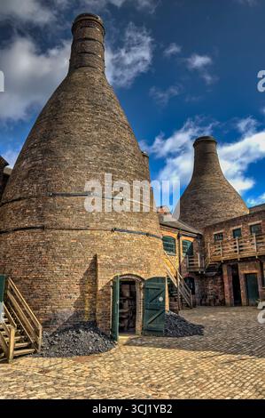 Flaschenöfen in den Töpfereien, Gladstone Museum Stockfoto