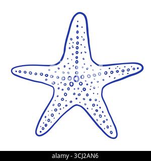 Handgezeichnete Seesterne-Vektor-Illustration. Unterwassersegel im Doodle-Stil Stock Vektor