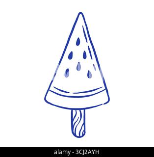 Hand zeichnen Frucht Eis Vektor Illustration. Kritzelskizzieren Sie Eis-Eis-Symbol Stock Vektor