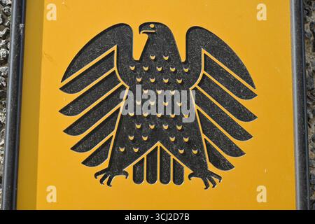 Schild, Adler, Deutscher Bundestag, Mitte, Berlin, Deutschland *** Schild, Adler, Deutscher Bundestag, Mitte, Berlin, Deutschland Stockfoto