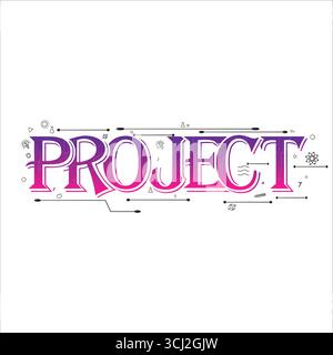 Projekt Text png Technologie Texteffekt Projekt Text Vektor Stock Vektor