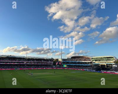 Das Hundred Cricket Finale wurde auf dem Lords Cricket Ground, St Johns Wood, London, Großbritannien, ausgetragen Stockfoto