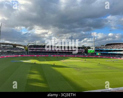 Das Hundred Cricket Finale wurde auf dem Lords Cricket Ground, St Johns Wood, London, Großbritannien, ausgetragen Stockfoto