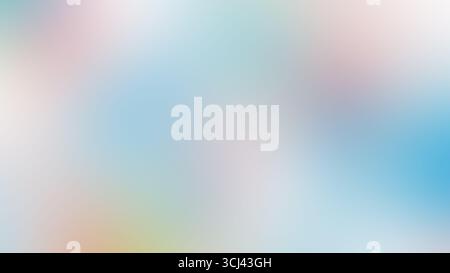 Weicher, heller und verschwommener Hintergrund mit Farbverlauf in Hellblau, Rosa und Grün. Abstrakter luftiger und traumhafter Hintergrund mit Kopierraum. Stockfoto