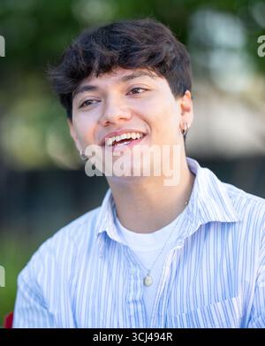 Johannes Pietsch, alias JJ, WSA-Gewinner 2025, am Donnerstag, den 4. September, 2025 in Wien, Österreich, während eines Interviews mit APA - Austria Press Agency über seine neue Single. - 20250904 PD2261 Credit: APA-PictureDesk/Alamy Live News Stockfoto