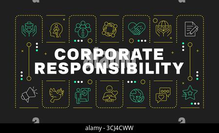 Corporate Responsibility Black Word Konzept Stock Vektor