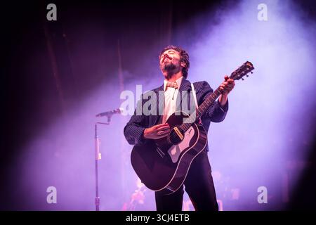 Oslo, Norwegen. September 2025. Die US-amerikanische Band Lord Huron spielt ein Live-Konzert in der Sentrum Scene in Oslo. Hier wird der Sänger und Musiker Ben Schneider live auf der Bühne gesehen. Quelle: Gonzales Photo/Alamy Live News Stockfoto