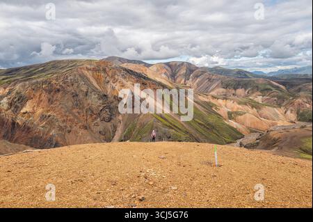 Blick vom Mt. Brennisteinsalda in Lanmannalaugar im Westen Stockfoto