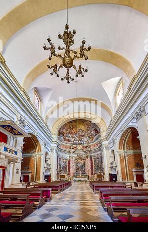 Fassade der Jesuitenkirche, erbaut 1725, ist die Kirche dem Heiligen Ignatius, Dubrovnik, Kroatien, Europa geweiht Stockfoto