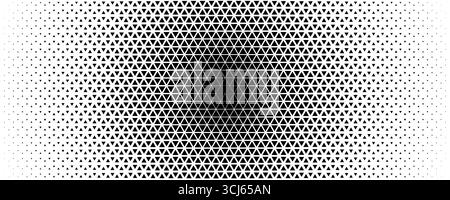 Geometrisches Dreieck-Halbtonmuster mit optischem Illusionseffekt. Perfekt für moderne Poster, technische Hintergründe, Branding und Webdesign. Vektor Stock Vektor