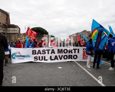 ROM, ITALIEN - 24. NOVEMBER 2024 - Protestdemonstration des Syndikats gegen den Arbeitstod Stockfoto