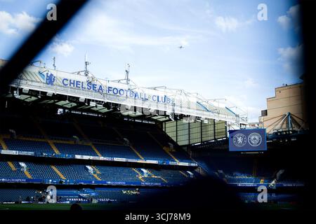 London, Großbritannien. September 2025. London, England, 05. September 2025: Stadion vor dem Spiel der Womens Super League zwischen Chelsea und Manchester City an der Stamford Bridge in London, England. (Foto: Pedro Porru/Sports Press Photo/SPP) Credit: SPP Sport Press Photo. /Alamy Live News Stockfoto