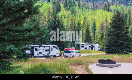 Campingplatz, Sylvan Lake State Park, Eagle, Colorado. Stockfoto