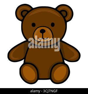 Entzückende Vektor-Illustration eines braunen Teddybären, gekennzeichnet durch sein schlichtes Design und warme braune Farbpalette, perfekt für Kinder Produkt Stock Vektor