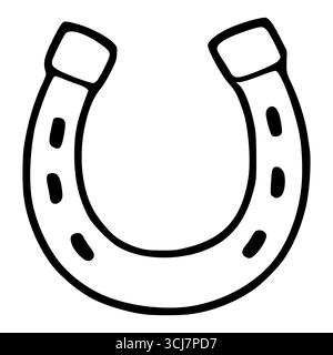 Stilvolle Vektor-Illustration eines Hufeisens mit einem auffälligen Umriss und einzigartigen gepunkteten Details, perfekt für Designprojekte, die einen Hauch von Glück und Glück benötigen Stock Vektor