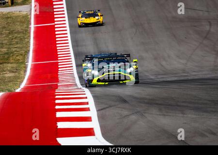 Austin, Etats Unis. September 2025. 10 BARRICHELLO Eduardo (BH), McIntosh Anthony (usa), HASSE-CLOT Valentin (fra), Racing Spirit of Léman, Aston Martin Vantage AMR GT3 Evo #10, LM GT3, Action während des Lone Star Le Mans 2025, 6. Runde der FIA World Endurance Championship 2025, vom 5. Bis 7. September 2025 auf dem Circuit of the Americas in Austin, Texas, Vereinigte Staaten von Amerika - Foto DPI, USA Stockfoto