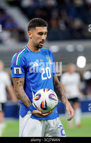 5. September 2025; Gewiss-Stadion, Bergamo, Italien, Qualifikation zur FIFA-Weltmeisterschaft, Gruppe I, Italien gegen Estland; Mattia Zaccagni von Italien Stockfoto