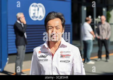 Niederlande, 29. August 2025. Formel 1 großer Preis von Heineken Dutch 2025 auf dem Circuit Zandvoort in Zandvoort, Niederlande. Im Bild: Ayao Komatsu, Teamleiter von Haas F1 im Fahrerlager © Piotr Zajac/Alamy Live News Stockfoto