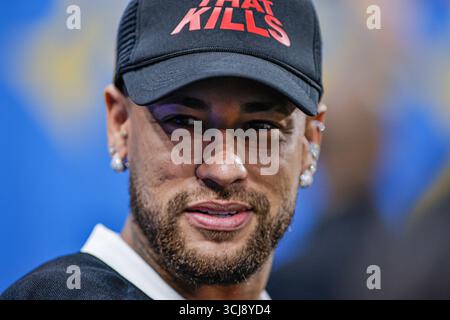 Sao Paulo, Brasilien. September 2025. Neymar vor dem NFL-Spiel 2025 zwischen Kansas City Chiefs und Los Angeles Chargers am 4. September 2025 in der Neo Qumica Arena in Sao Paulo, Brasilien. (Foto von Karen Fontes/Sports Press Photo) Credit: SPP Sport Press Photo. /Alamy Live News Stockfoto