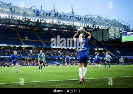 London, Großbritannien. September 2025. London, England, 05. September 2025: Ellie Carpenter (2 Chelsea) in Aktion während des Womens Super League-Spiels zwischen Chelsea und Manchester City an der Stamford Bridge in London. (Foto: Pedro Porru/Sports Press Photo/SPP) Credit: SPP Sport Press Photo. /Alamy Live News Stockfoto