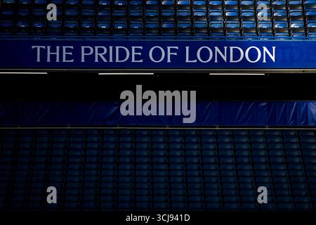 London, Großbritannien. September 2025. London, England, 05. September 2025: Steht vor dem Spiel der Womens Super League zwischen Chelsea und Manchester City an der Stamford Bridge in London. (Foto: Pedro Porru/Sports Press Photo/SPP) Credit: SPP Sport Press Photo. /Alamy Live News Stockfoto