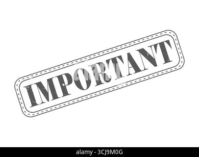 Ein wichtiges Gummisiegel mit Umriss Stock Vektor