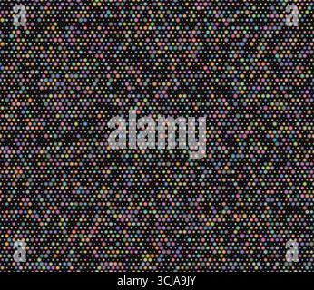 Hintergrund mit Wabenmosaik. Mehrfarbige geometrische Elemente unterschiedlicher Größe. Kräftiges, abgerundetes Sechseck-Mosaikmuster mit inneren festen Zellen. Stock Vektor