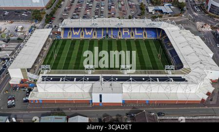 Eine allgemeine Luftaufnahme des Halliwell Jones Stadions während des Spiels Warrington Wolves vs Leigh Leopards im Halliwell Jones Stadium, Warrington, Großbritannien, 6. September 2025 (Foto: Mark Cosgrove/News Images) Stockfoto