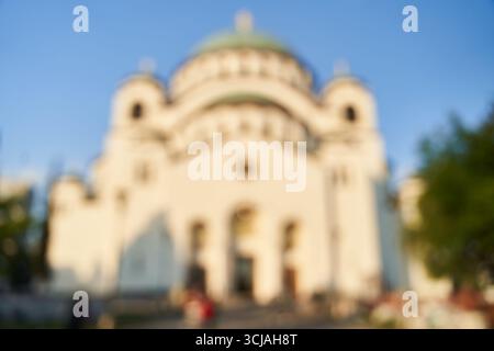 Schöne Aussicht auf den Tempel der Heiligen Sava in Belgrad, Serbien auf eine sonnige Sagen Stockfoto