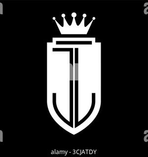 JL Vector Logo Initialen Schild mit königlicher Krone minimalistischer, eleganter Stil mit Innenrand Stock Vektor