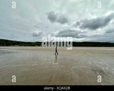 Llanddona Beach in Beaumaris Stockfoto