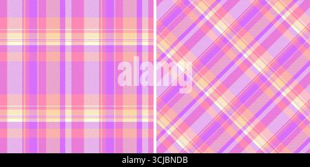 Set mit Pastellkarierung. Weiche, farbenfrohe Schottenmuster, ideal für Hintergründe, Textilien oder digitales Design. Sorgt für Wärme, Komfort und Frühling. Stock Vektor